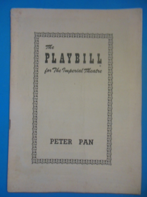 Playbill Peter Pan at Imperial Theatre, 1950 (Boris Karloff, Jean Arthur)
