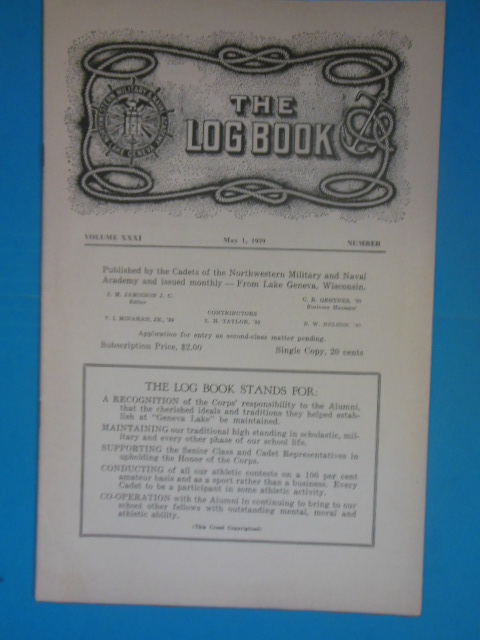 Northwestern Military and Naval Academy Commencement Program 1939 (The Log Book)