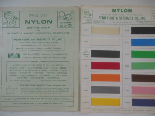 Penn Fibre & Specialty Co. Inc. Nylon Price List and Color Chart