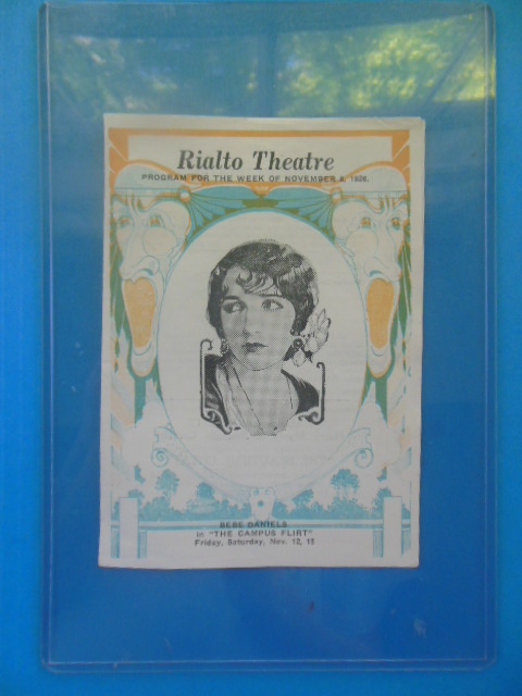Rialto Theatre Program for the Week of November 8, 1926