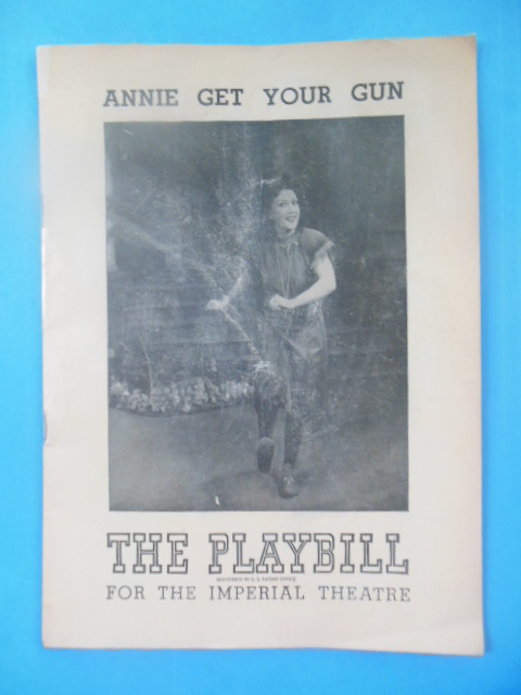 The Playbill For the Imperial Theatre Annie Get Your Gun (Ethel Merman, 1948)
