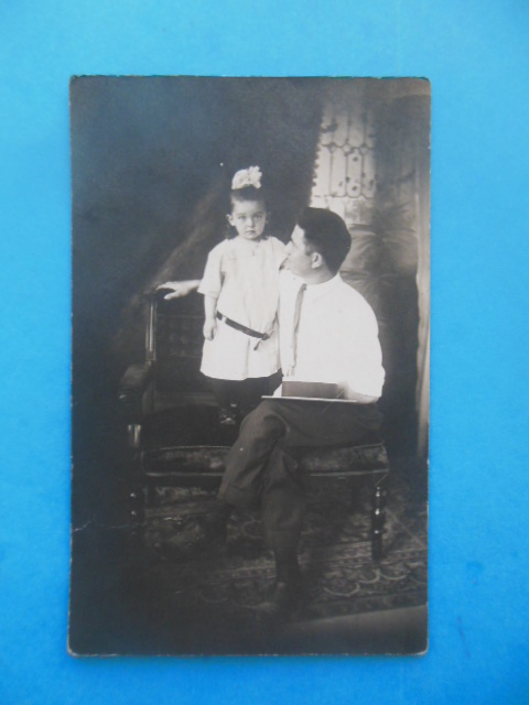 Real Photo Postcard Little Girl and Her Uncle