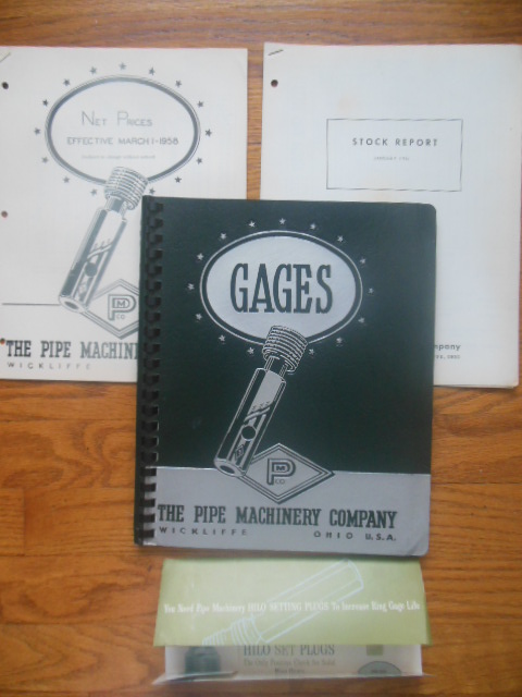 Gages The Pipe Machinery Company Wickliffe, Ohio Catalog 1958 Prices, 1961 Stock Report
