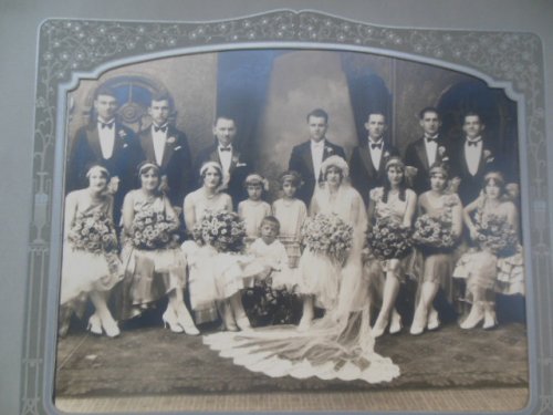 Wedding Photograph 1920's Fashions, Big Wedding Party