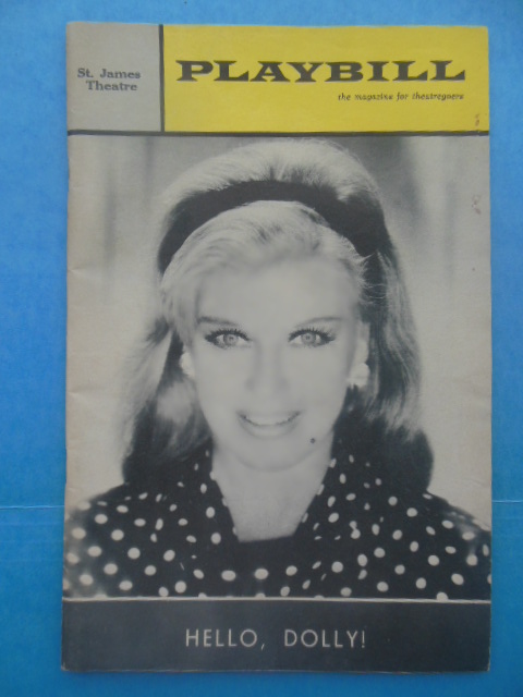 Playbill Ginger Rogers in Hello Dolly. St. James Theatre, 1965