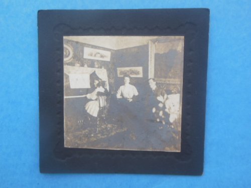 Photograph Family at Home, Little Girl Playing Piano, Parents Watching (1906)
