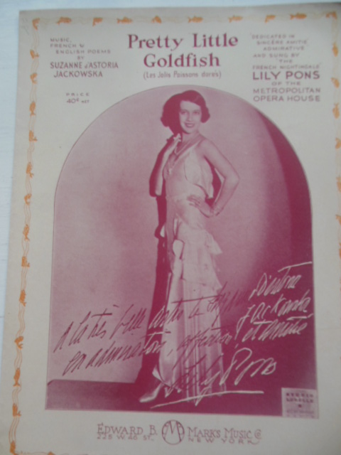 Pretty Little Goldfish Lily Pons Sheet Music (1931)