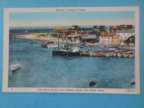 Postcard Martha's Vineyard Oak Bluffs Harbor from Wesley House (unused)