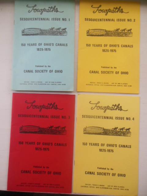 Towpaths Sesquicentennial Issues No. 1,2,3,4,; 150 Years of Ohio Canals 1825-1975