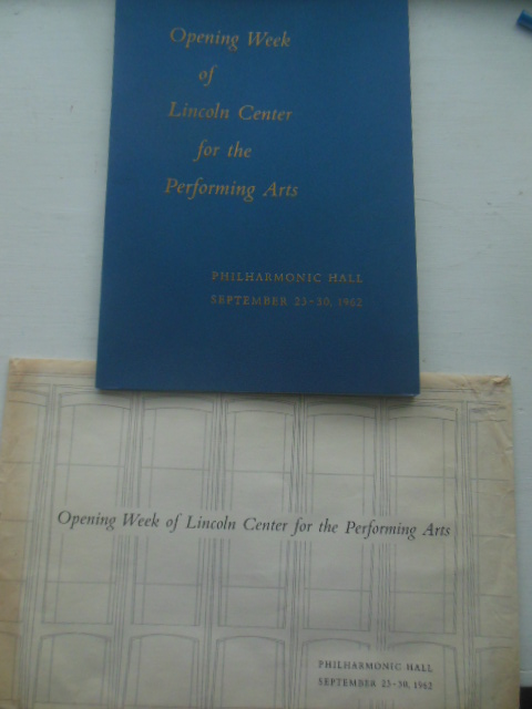 Opening Week of Lincoln Center for the Performing Arts 1962. With original envelope.
