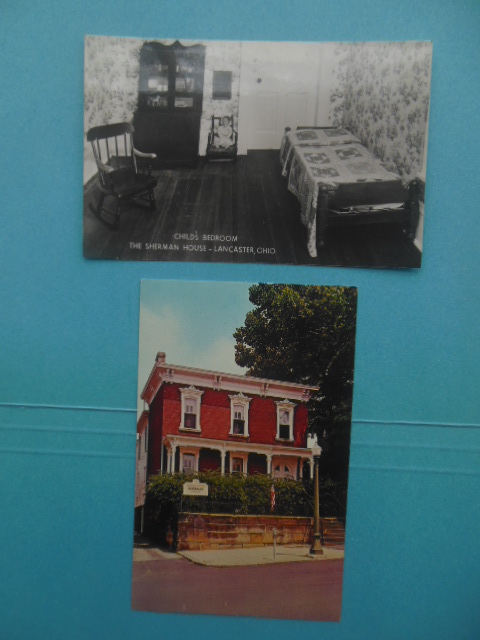 Postcards William Techumseh Sherman House Lancaster, Ohio