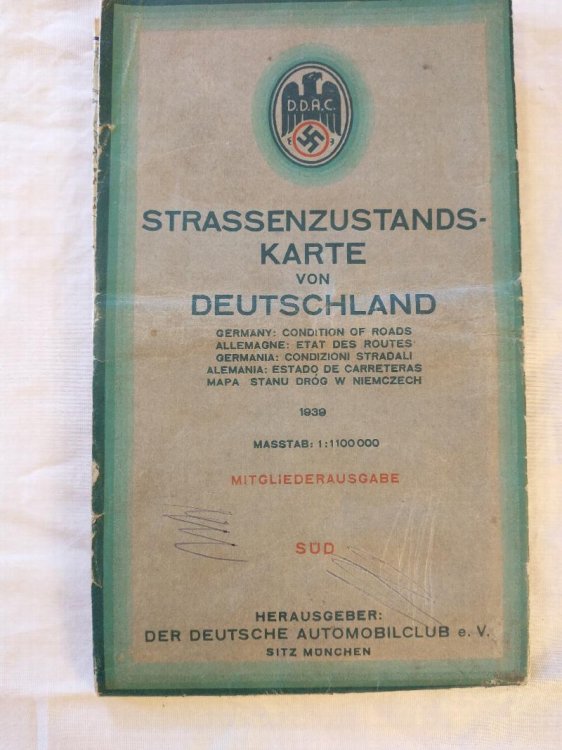 STRASSENZUSTANDS - KARTE VON DEUTSCHLAND [ MAP OF GERMANY 1939 ]