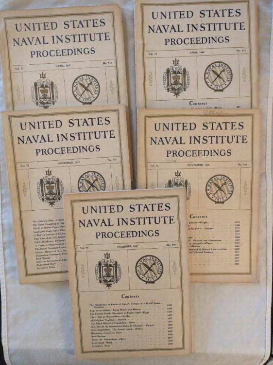 UNITED STATES NAVAL INSTITUTE PROCEEDINGS 5 ISSUES 1947 - 1948