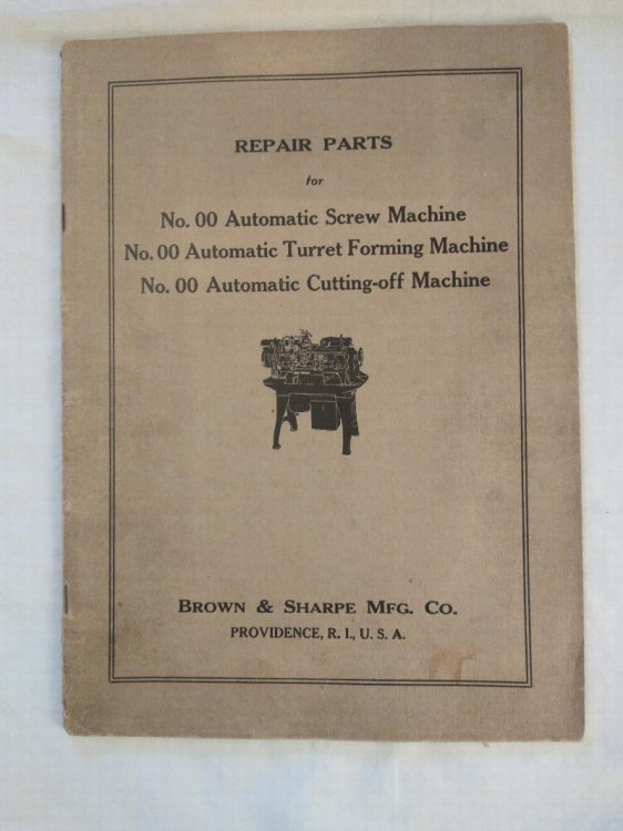REPAIR PARTS FOR NO. 00 AUTOMATIC SCREW MACHINE , NO 00 AUTOMATIC TURRET FORMING MACHINE , NO 00 AUTOMATIC CUTTING - OFF MACHINE