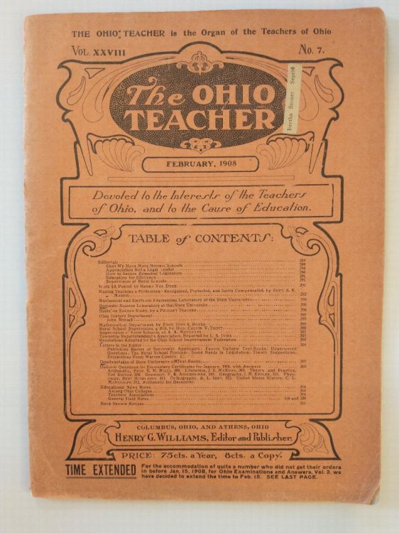 THE OHIO TEACHER [ FEB 1908 ]