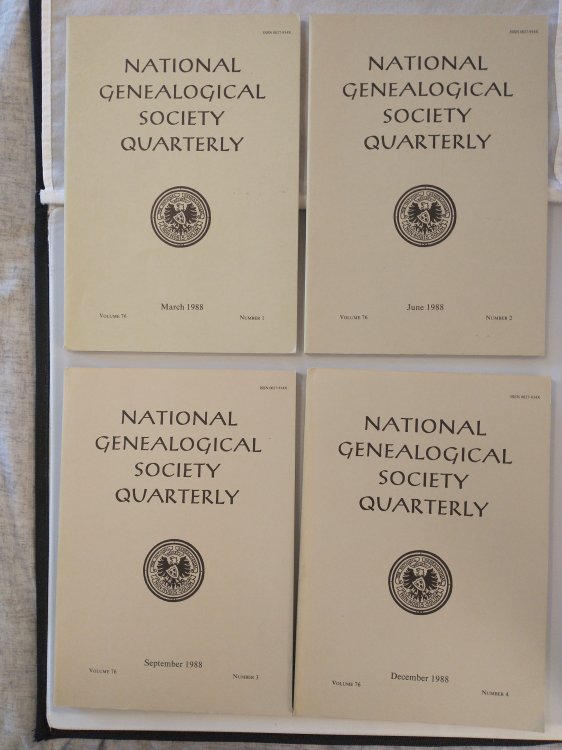 NATIONAL GENEALOGICAL SOCIETY QUARTERLY [ VOL 76 NO 1,2,3,4 FULL YEAR 1988 ]