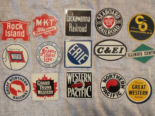 METAL RAILROAD LOGOS