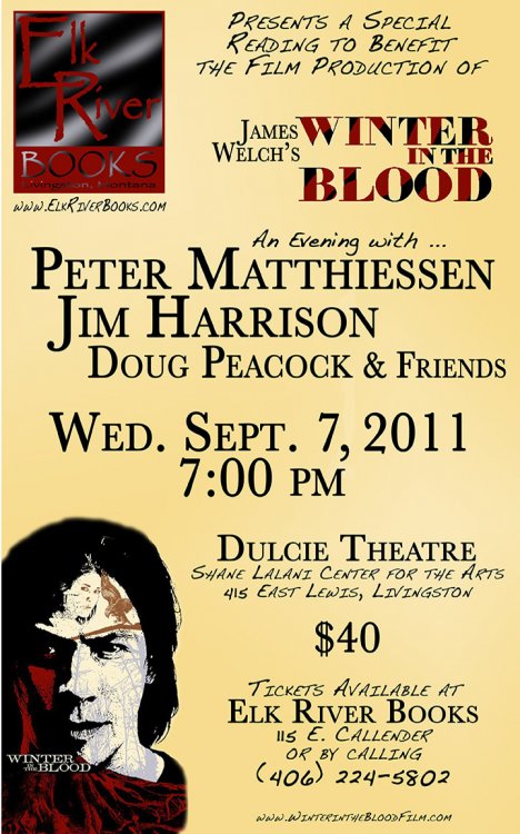 Winter in the Blood Poster (Peter Matthiessen, Jim Harrison, Doug Peacock), 07 September 2011
