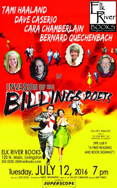 Invasion of the Billings Poets Poster, 12 July 2016