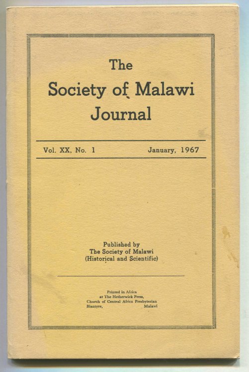 The Society of Malawi Journal Vol XX, No. 1