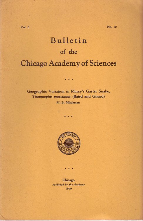 Geographic Variation in Marcy's Garter Snake, Thamnophis marcianus (Baird and Girard), Bulletin of the Chicago Academy of Sciences Vol. 8 No. 10