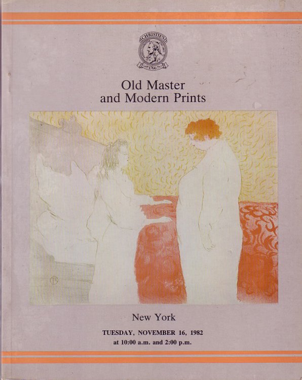Old Master and Modern Prints, New York, Tuesday, November 16, 1982