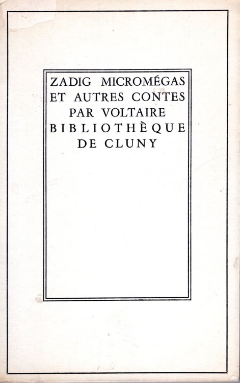 Zadig, Micromegas et Autres Contes