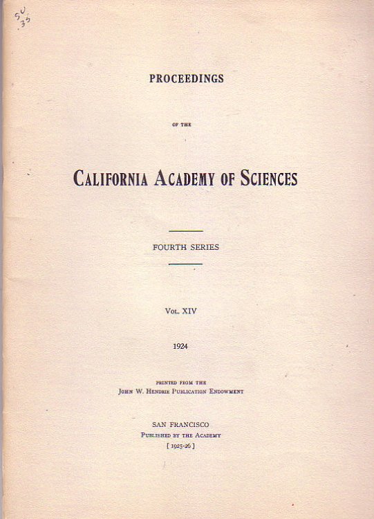 Image for Proceedings of the California Academy of Sciences Fourth series vol XIV Proceedings of the California Academy of Sciences Fourth series vol XIV