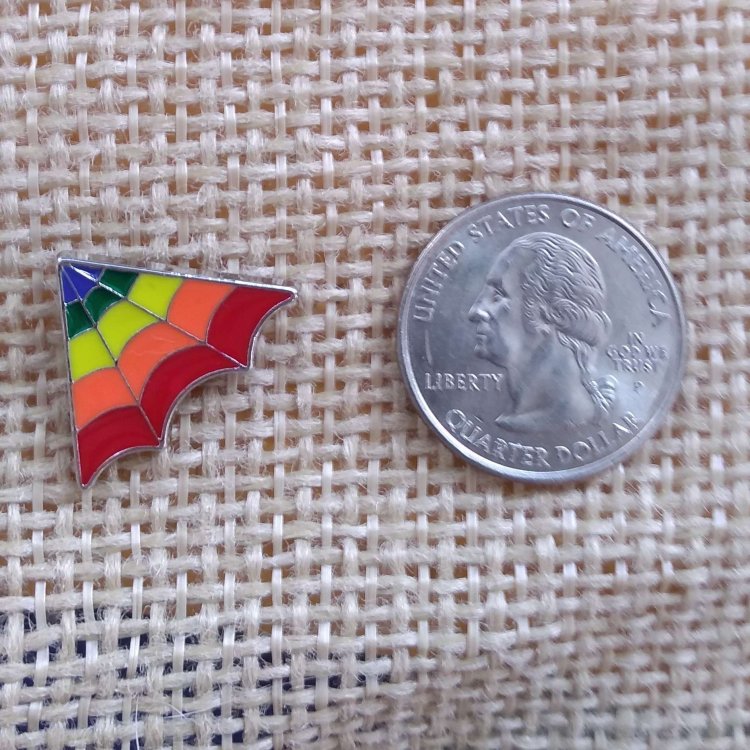 Rainbow spider web pin