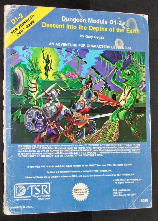Descent into the Depths of the Earth (Advanced Dungeons & Dragons Module D1-2)