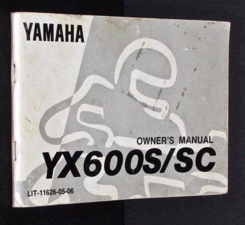 ULIT-11626-05-06 Used 1986 Yamaha YX600S SC Radian Motorcycle Owners Manual