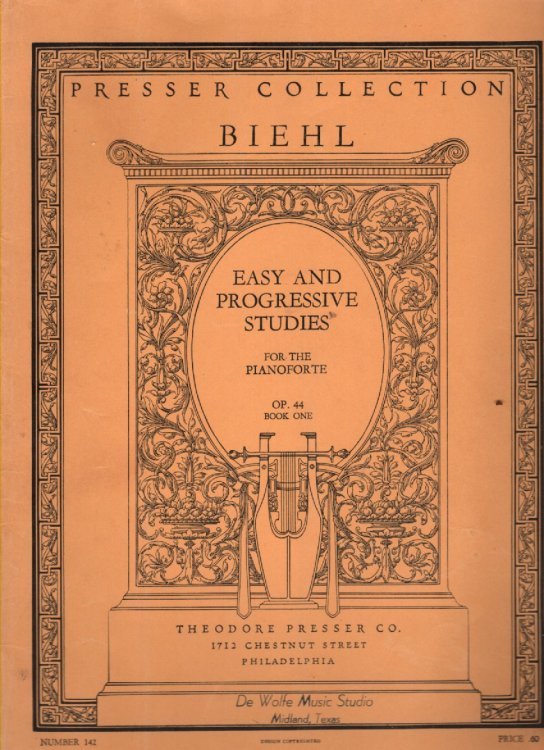 Presser Collection BIEHL, Easy and Progressive Studies for the Pianoforte OP. 44 Book One, Number 142
