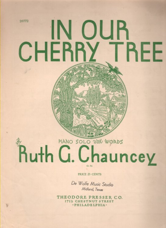 In Our Cherry Tree Piano Solo with Words