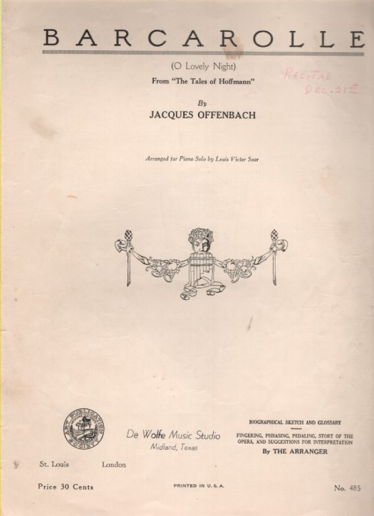 Barcarolle (O Lovely Night) From 