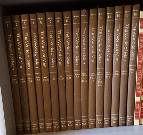 The World Of Man (16 Volume Set) And Webster's Geographial Guide to the World