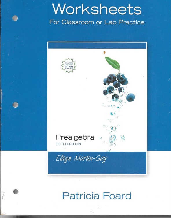 Worksheets For Prealgebra For Classroom or Lab Practice