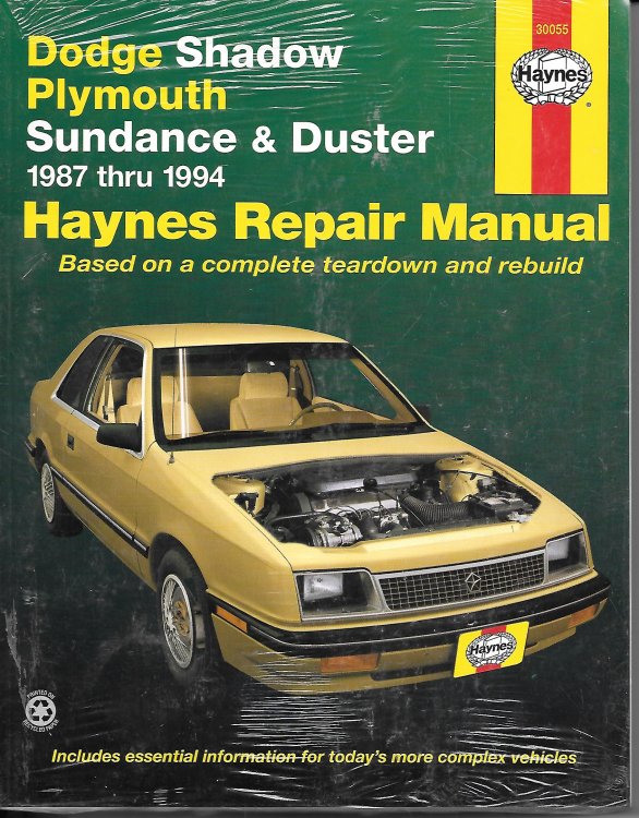 Dodge Shadow Plymouth Sundance & Duster 1987 Thru 1994