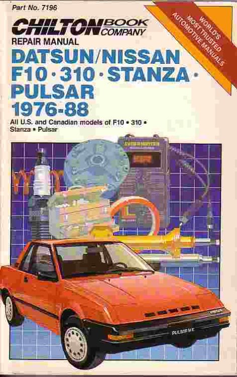 Repair Manual Datsun/nissan; F-10 - 310- Stanza - Pulsar 1976-1988