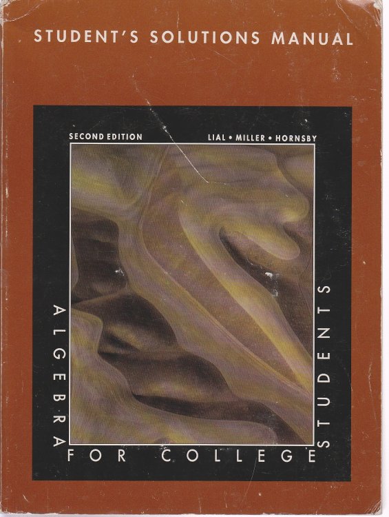 Algebra for College Students Studen's Solutions Manual