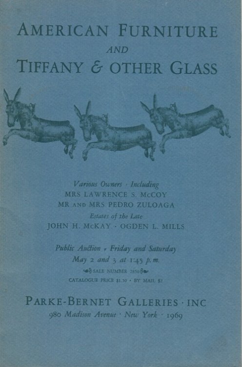 American Furniture and Tiffany & Other Glass: Various Owners, New York, May 2 and 3, 1969 (Sale 2850)