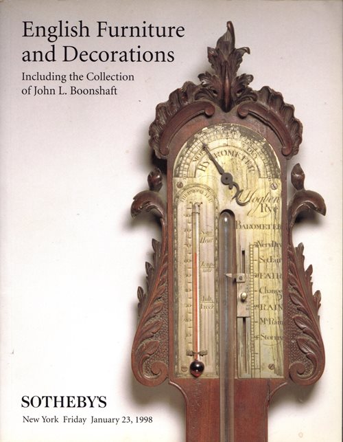 English Furniture and Decorations Including the Collection of John L. Boonshaft, January 23, 1998