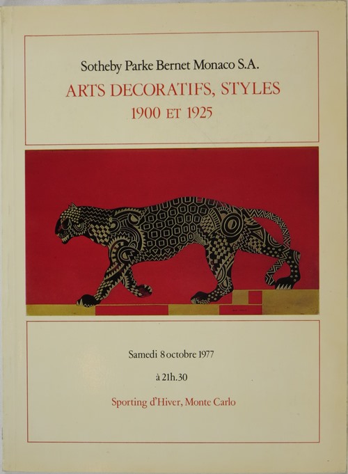 Arts Decoratifs, Styles 1900 et 1925: Sporting d'Hiver, Monte Carlo, 8 Octobre 1977