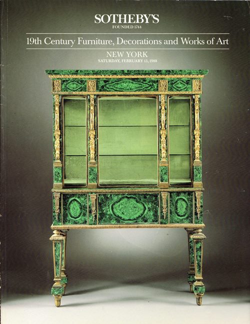 19th Century Furniture, Decorations and Works of Art, New York, February 13, 1988 (Sale 5686)