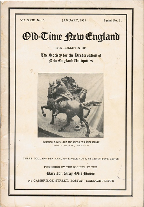 Old-Time New England, Vol. XXIII, No. 3, January, 1933, Serial No. 71