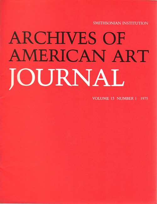 Archives of American Art Journal, Volume 15, Number 1, 1975