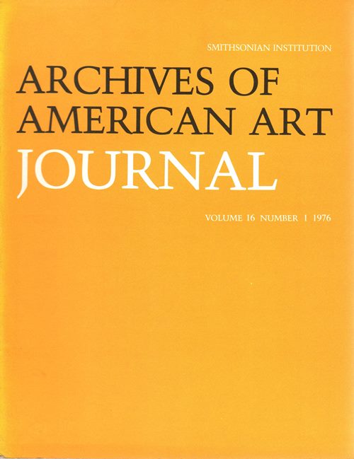 Archives of American Art Journal, Volume 16, Number 1, 1976