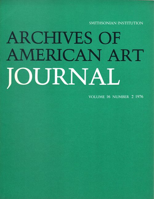 Archives of American Art Journal, Volume 16, Number 2, 1976