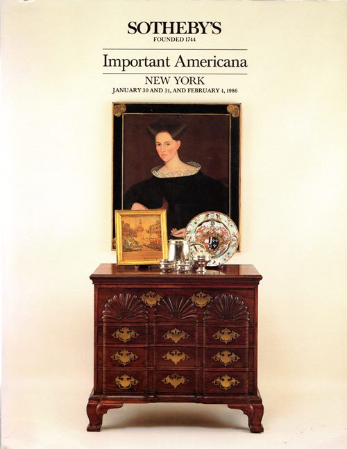 Important Americana Including Furniture, Folk Art and Folk Paintings, Prints, Silver and Chinese Export Porcelain, New York, January 30 and 31 and February 1, 1986 (Sale 5429)