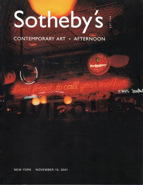 Contemporary Art Part Two, Afternoon, New York, November 15, 2001 (Sale N07728)