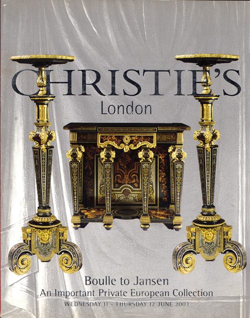 Boulle to Jansen: An Important Private European Collection, Part 1 - Furniture, Works of Art and Pictures, London, 11 June - 12 June 2003 (Sale 6749)